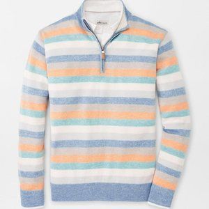 Peter Millar NWT Crown Cool 1/4 Zip Sweater $195 Men's Lg Merino Wool & Linen